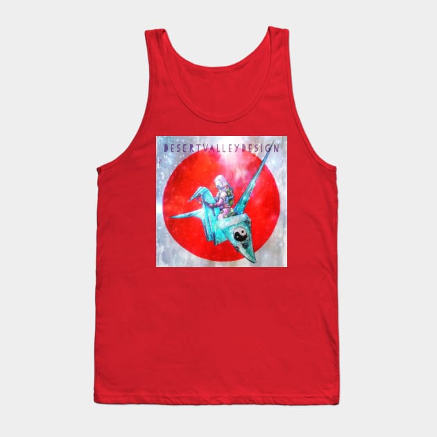 Origami Space Girl Tank Top by desertvalleydesign